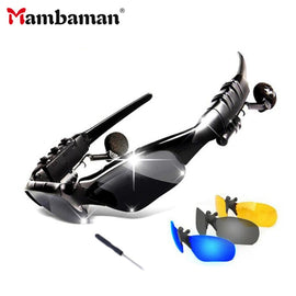 Mambaman Cycling Sunglasses Riding Bluetooth Earphone Smart Glasses Outdoor Sport Wireless Bike Sun Glasses Headphone with Mic