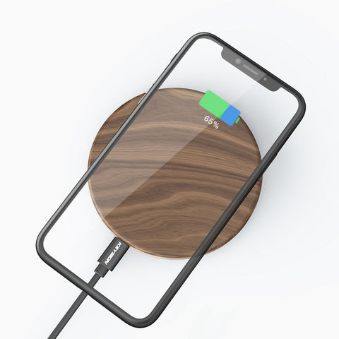 KEYSION 10W Wooden Qi Wireless Charger for iPhone 11 Pro XR XS Max Xiaomi mi9 fast Wireless Charging Stand for Samsung S10 S9 S8
