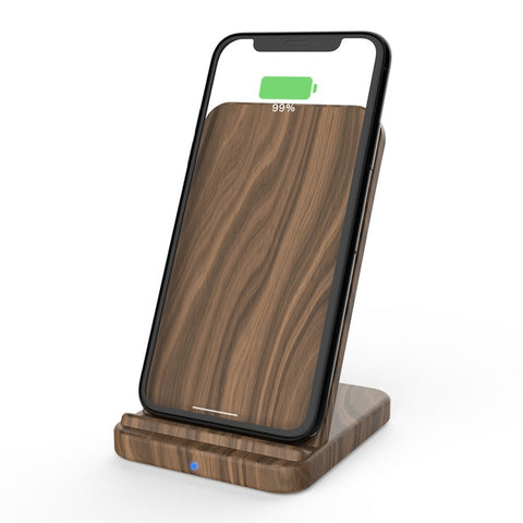 KEYSION 10W Wooden Qi Wireless Charger for iPhone 11 Pro XR XS Max Xiaomi mi9 fast Wireless Charging Stand for Samsung S10 S9 S8