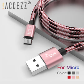 !ACCEZZ Micro USB Cable Charging Data Sync Cord For Samsung Galaxy S7 S6 Huawei Xiaomi Redmi 4A Android Mobile Phone Fast Cables