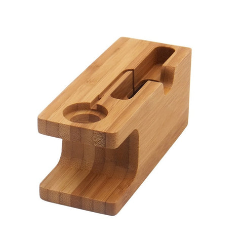 Charging Dock Station Bamboo Wood Holder for iPhone 11 Pro x xs xr Samsung HUAWEI for Apple Watch Smartwatch Charger Phone Stand