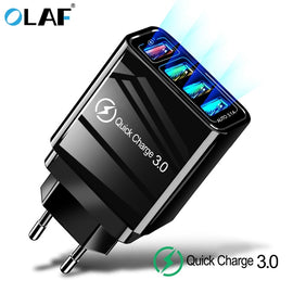 48W Quick Charger 3.0 USB Charger for Samsung A50 A30 iPhone 7 8 Huawei P20 Tablet QC 3.0 Fast Wall Charger US EU UK Plug Adapte
